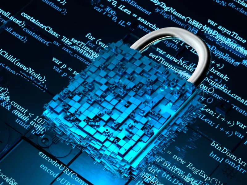 Hình ảnh tượng trưng cho bảo mật dữ liệu cá nhân, với một chiếc khóa kỹ thuật số bảo vệ các thông tin như tên, địa chỉ email, số điện thoại.